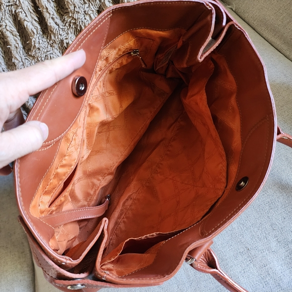 Vintage Longchamp Paris Cabas Rodeo Cognac Leather Shoulder Bag - Picture 5 of 9